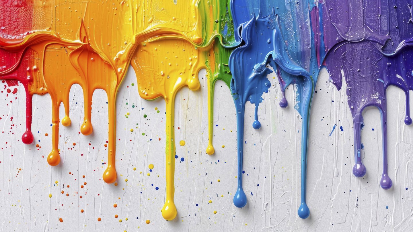 Farben laufen die Wand herunter