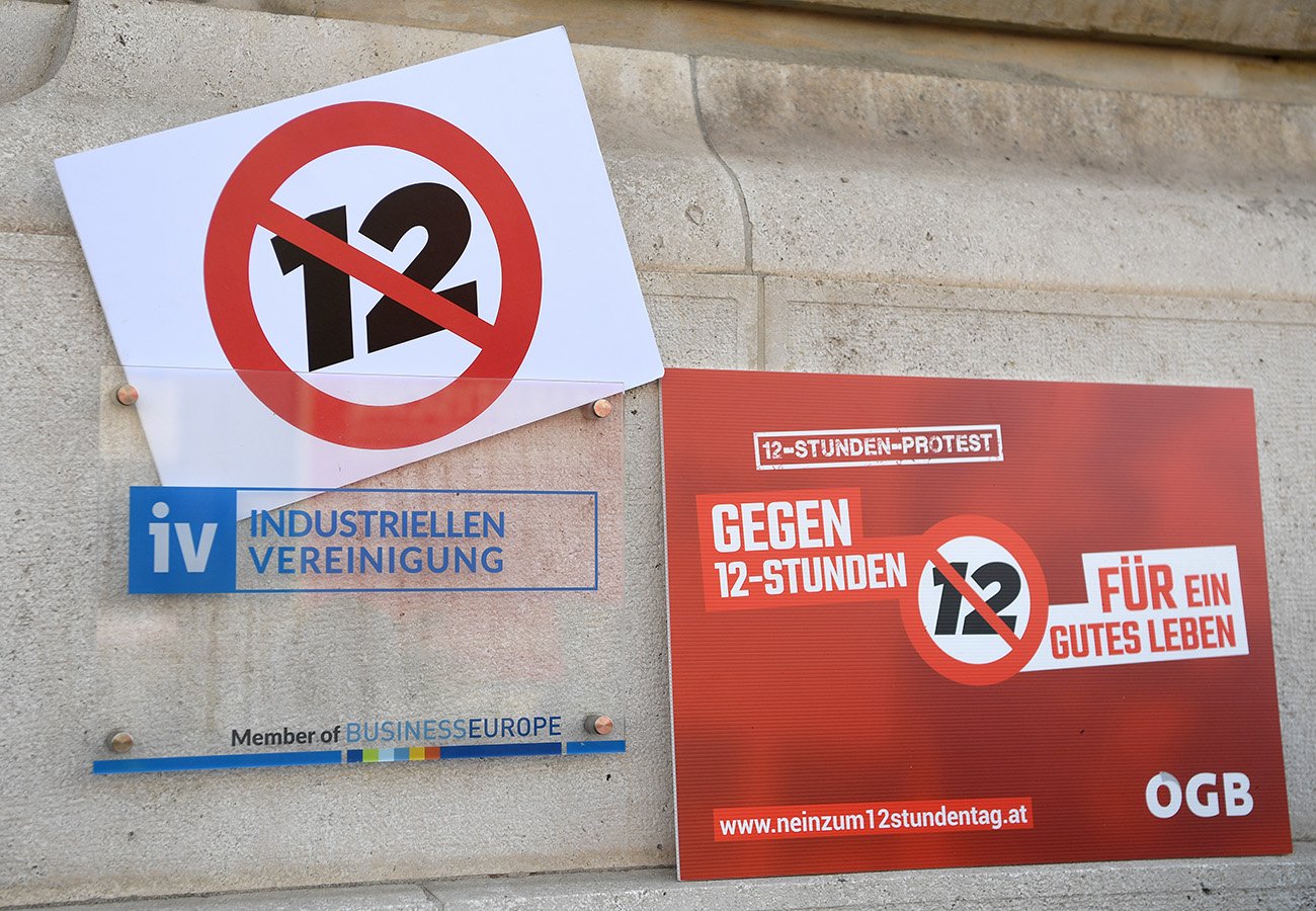 12-Stunden-Aktion des ÖGB gegen den 12-Stunden-Tag 2018