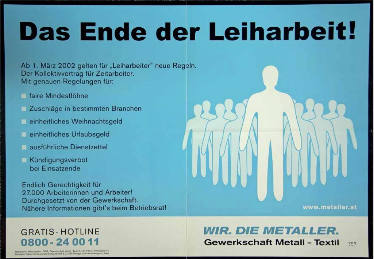 Der Kollektivvertrag für Arbeitskräfteüberlassung soll Zeitarbeiter:innen in allen arbeits- und sozialrechrichen Angelegenheiten mit der Stammbelegschaft gleichstellen.