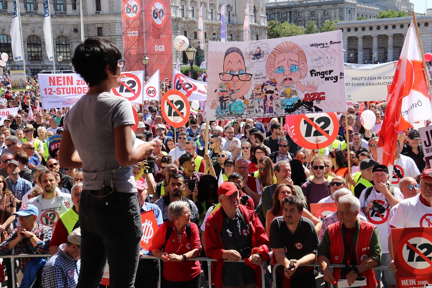 Die Demonstration am 30. Juni 2018 war nur eine der vielen ÖGB-Aktionen gegen den 12-Stunden-Tag