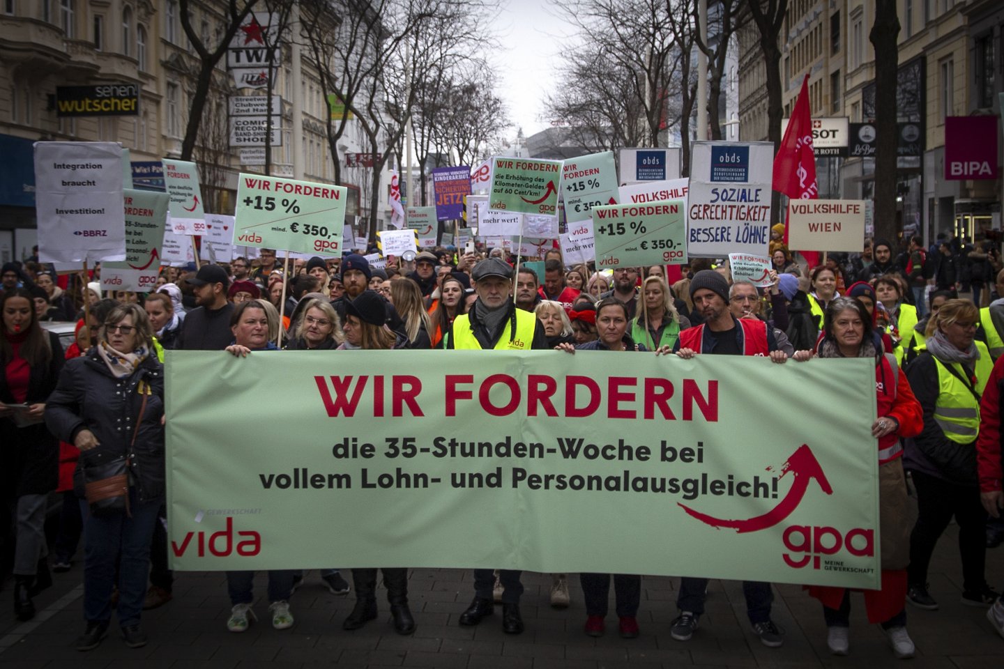 Demonstration in der Sozialwirtschaft Österreich