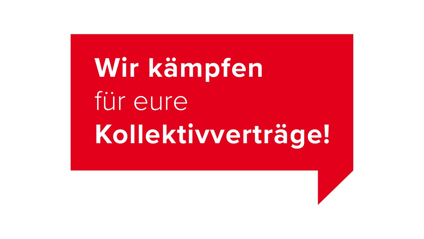 Die Gewerkschaften kämpfen für eure Kollektivverträge Banner 