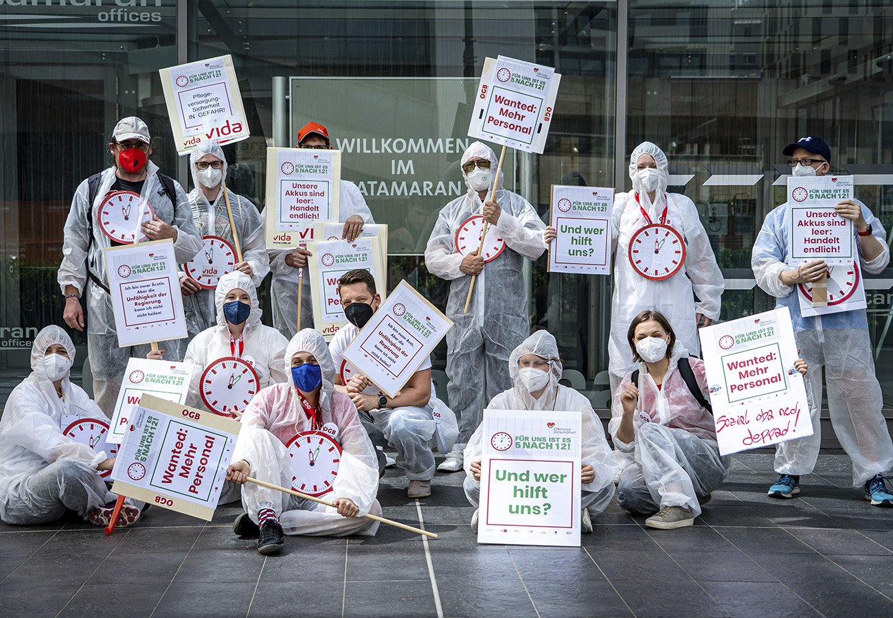 ÖGB Aktionismus – »Offensive Gesundheit« Pflegedemo Wien.