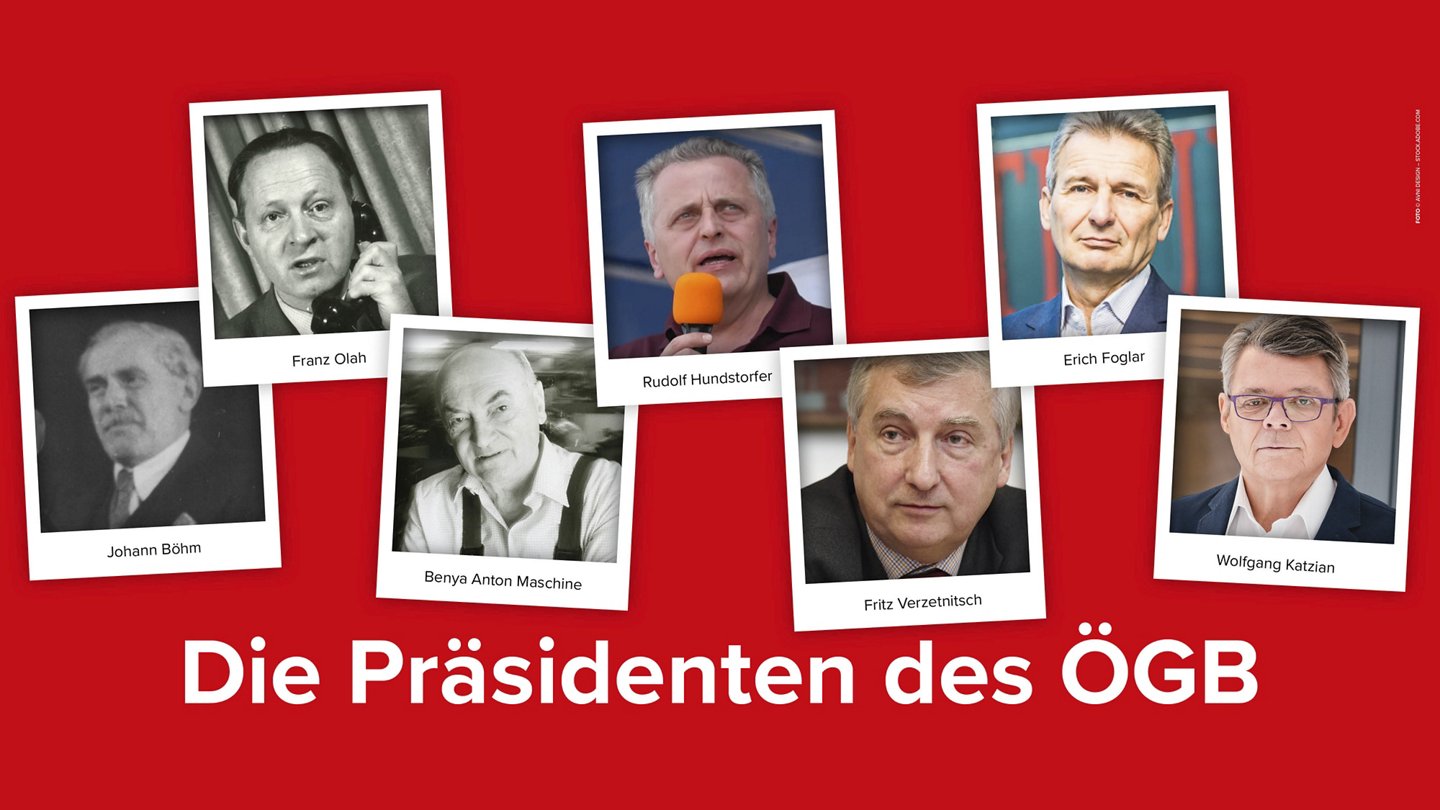 Alle ÖGB-Präsidenten in einer Collage