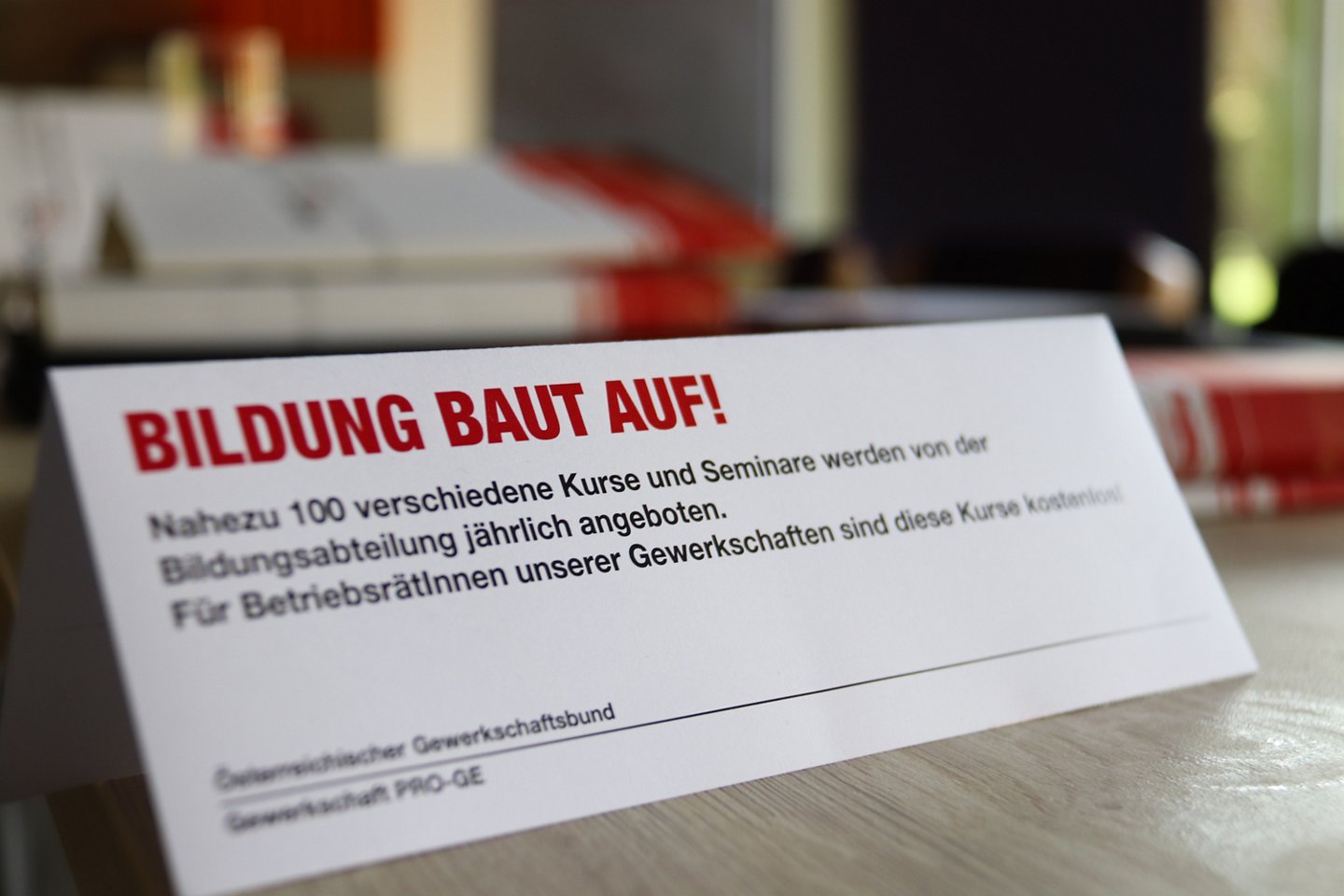 Aufsteller Werbung Bildungangebote PRO-GE