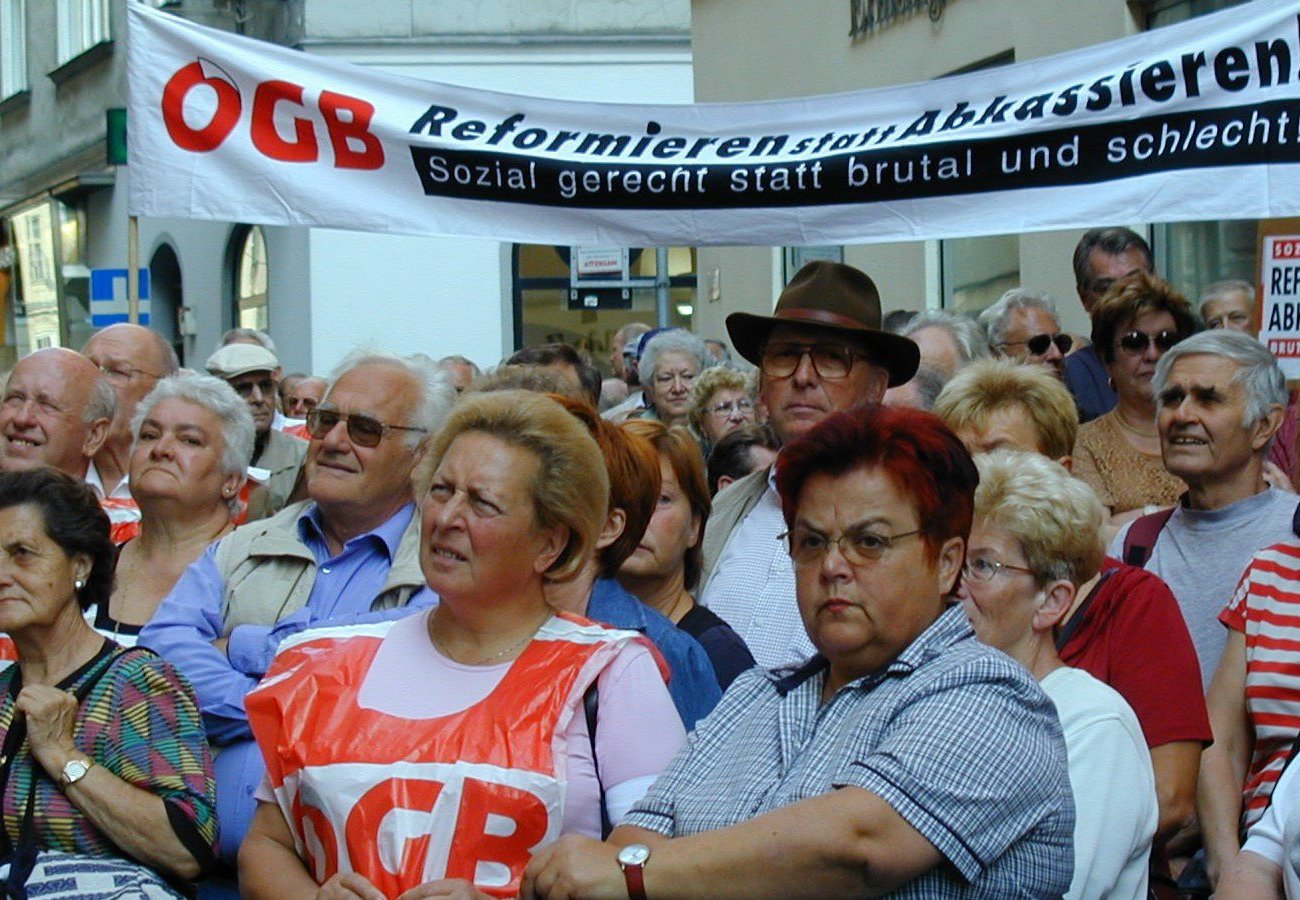 Demonstration gegen die Pensionsreform