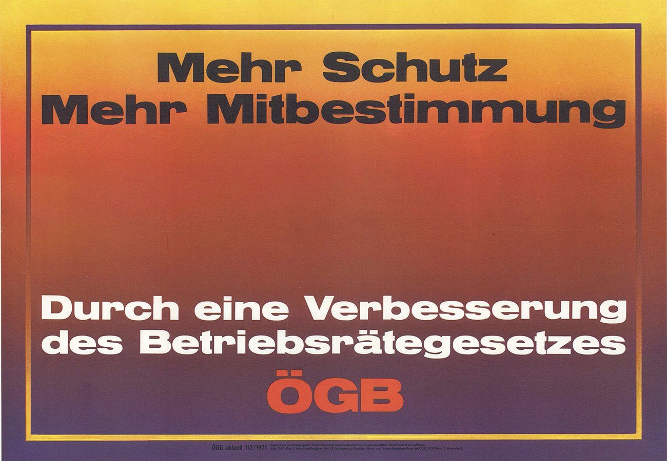 Inserat zum Betriebsrätegesetz in der ÖGB-aktuell Nr. 112 1971