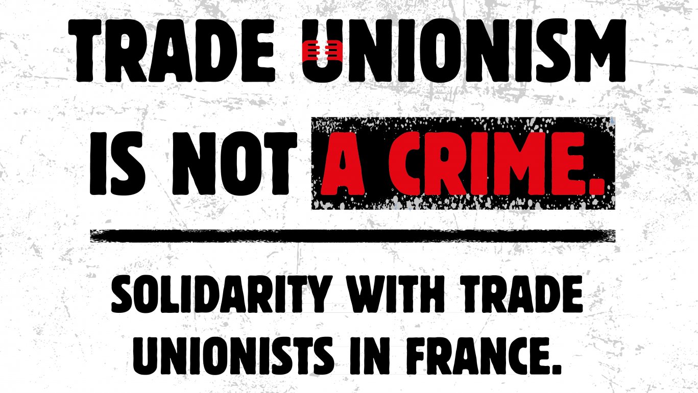 Textgrafik: Trade unionism is not a crime