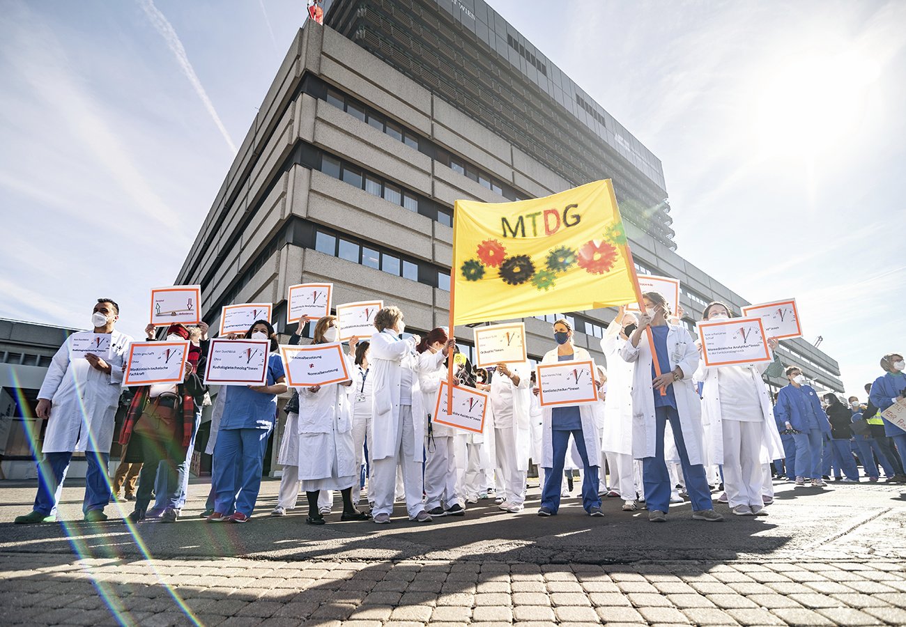 Offensive Gesundheit Protest AKH Wien