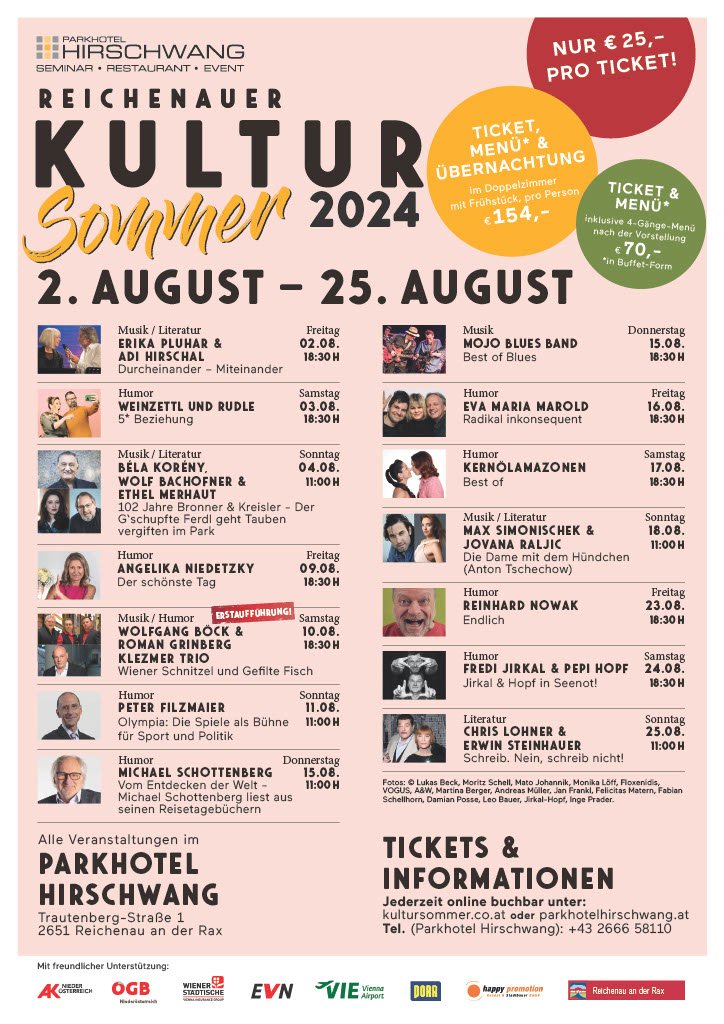 Programm Reichenauer Kultursommer 2024