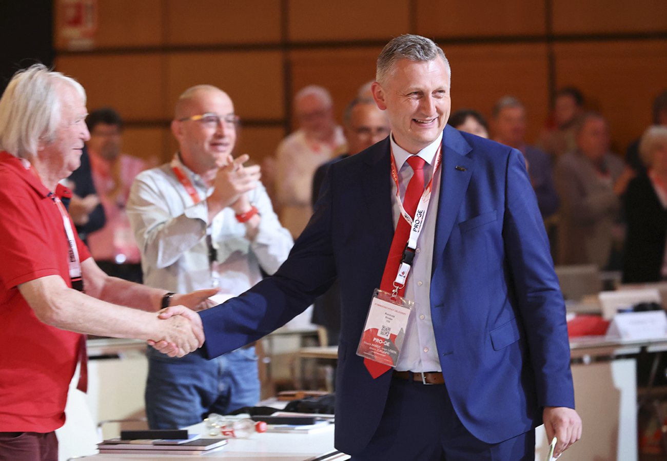 Reinhold Binder als neuer Vorsitzender auf dem Gewerkschaftstag 2023.