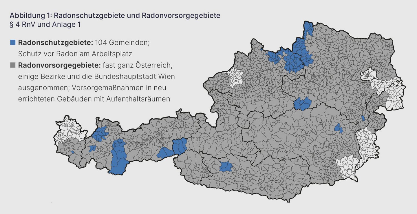 Österreich-Karte mit einigen blauen und vielen grauen Bereichen.