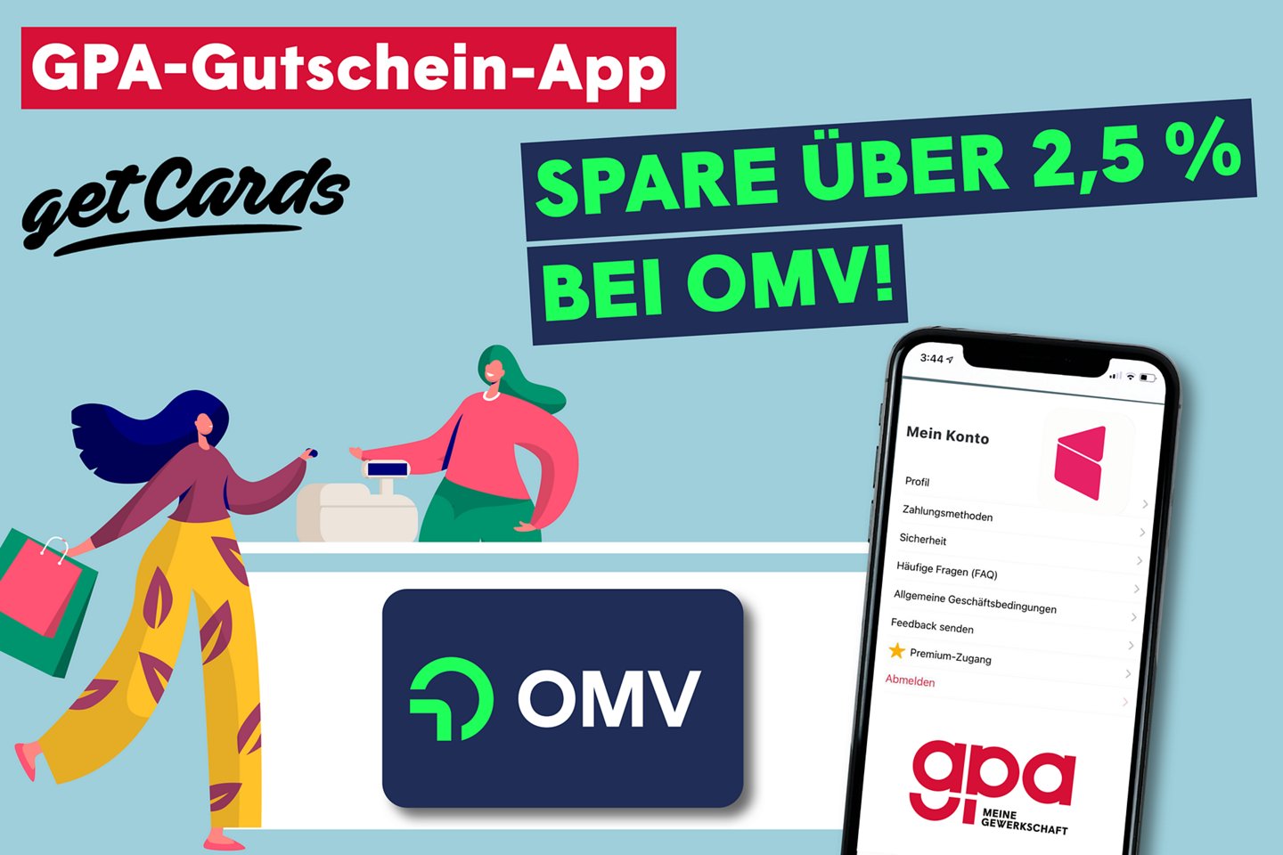 Die neue GPA-Gutschein-App. Bestellen und sofort sparen mit deiner GPA!