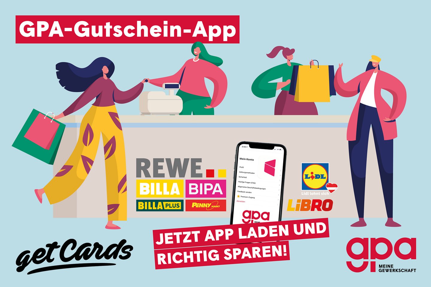 Die neue GPA-Gutschein-App. Bestellen und sofort sparen mit deiner GPA!