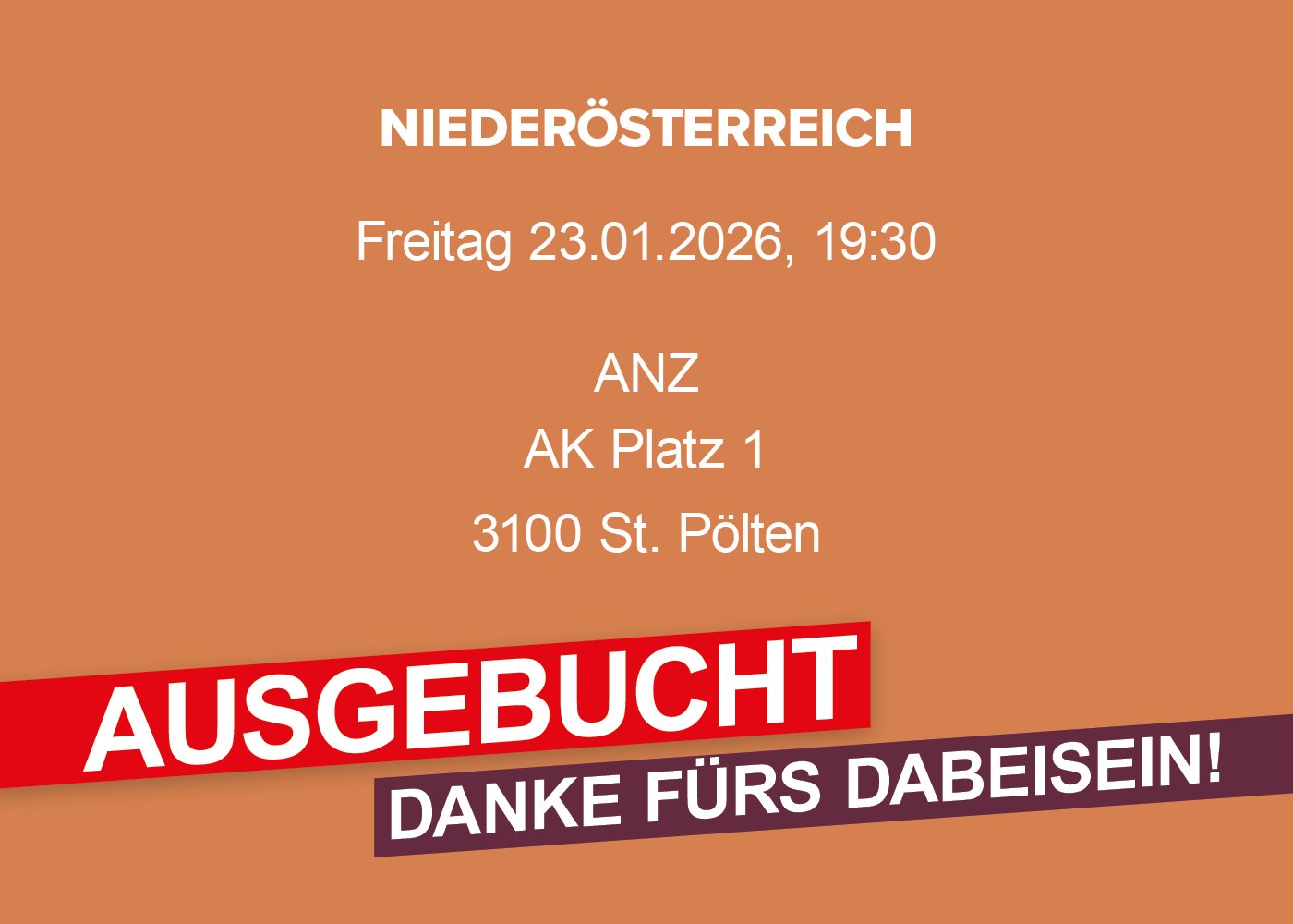 Link zum Formular (Warteliste) für St. Pölten am 23.01.2026