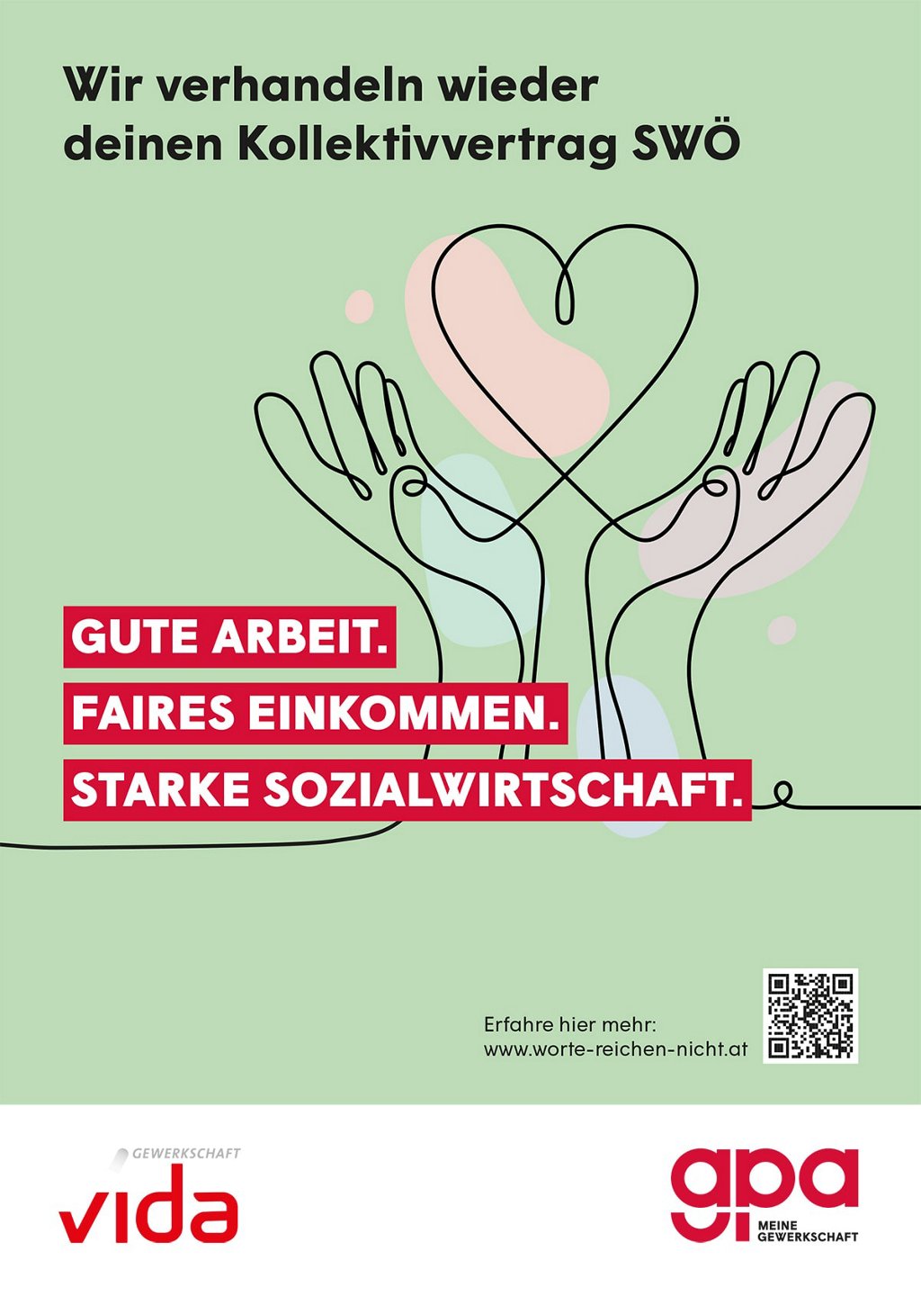 Plakat zum SWÖ Kollektivvertrag 2026