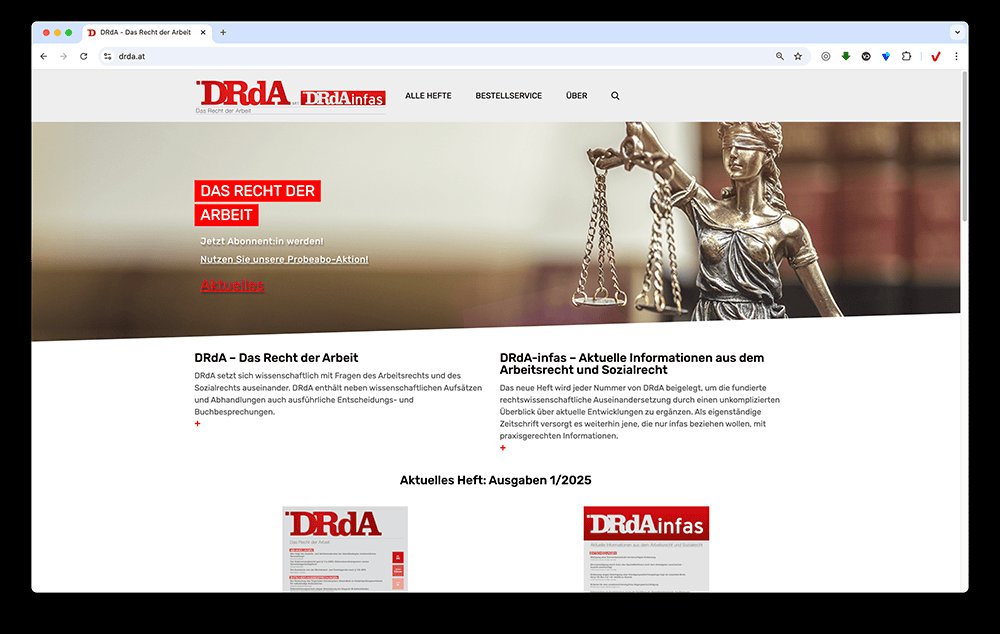 Screenshot of https://www.drda.at