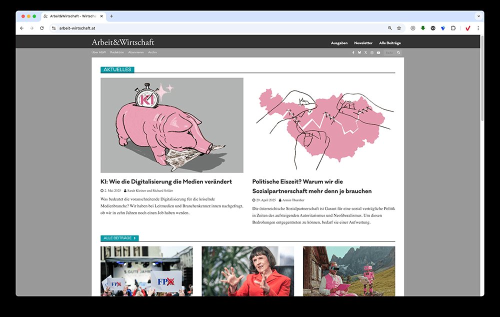 Screenshot of https://www.arbeit-wirtschaft.at