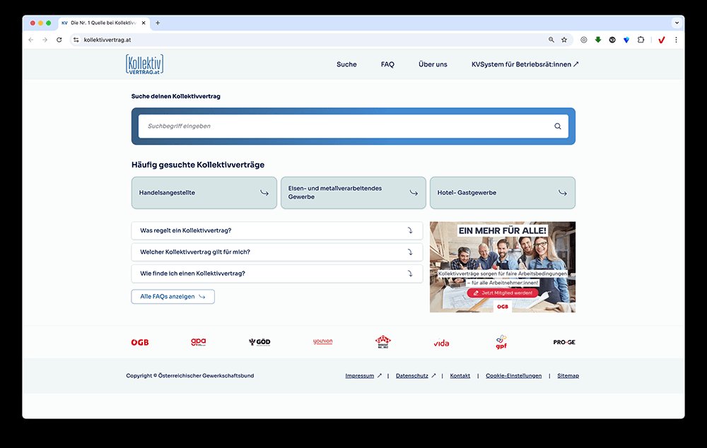 Screenshot of https://www.kollektivvertrag.at/