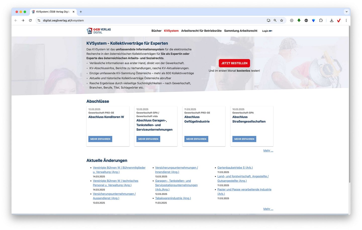 Screenshot von https://digital.oegbverlag.at/kvsystem
