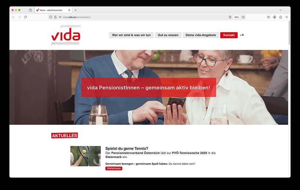 Screenshot of blog.vida.at/pensionisten