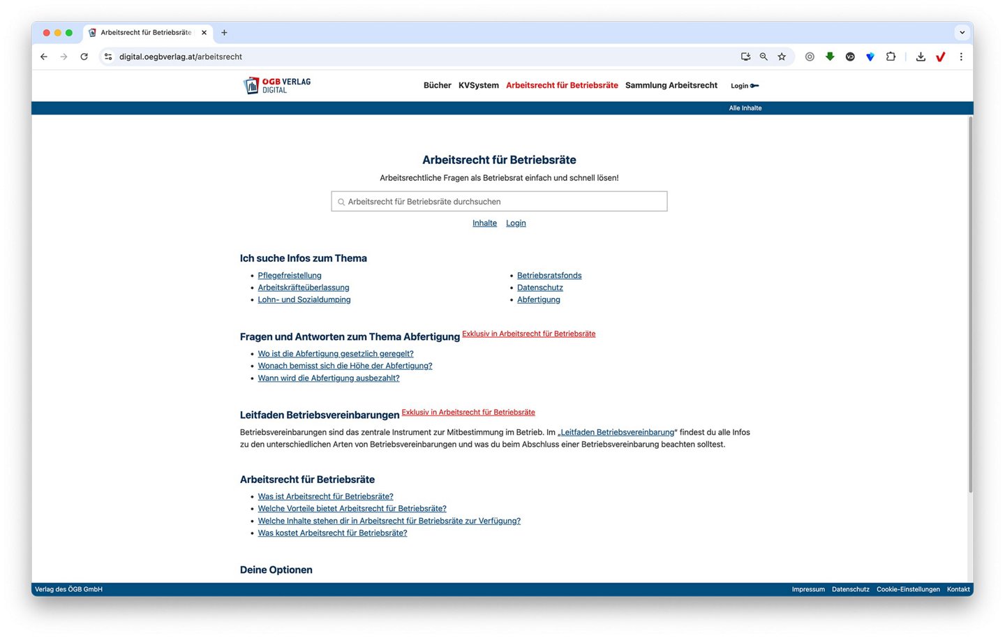 Screenshot https://digital.oegbverlag.at/arbeitsrecht