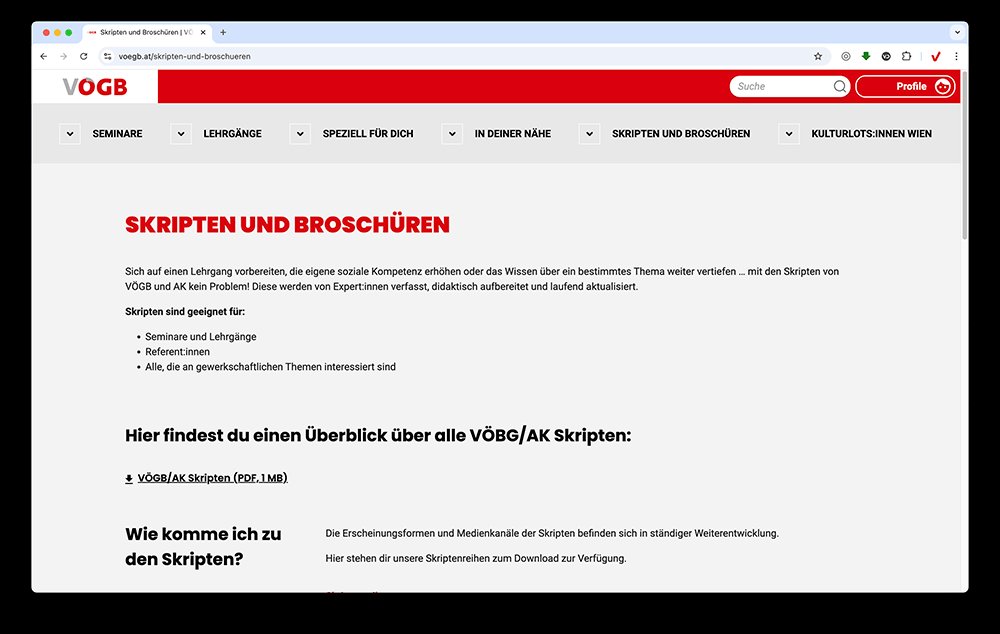 VÖGB Scripten und Broschüren